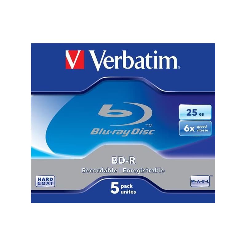 VERBATIM BD-R SL(5-pack) Blue-Ray/Jewel/6x/25GB 2