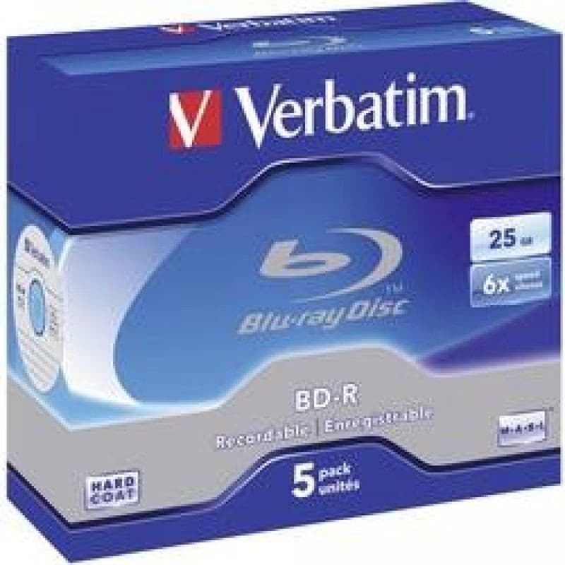 VERBATIM BD-R SL(5-pack) Blue-Ray/Jewel/6x/25GB 4