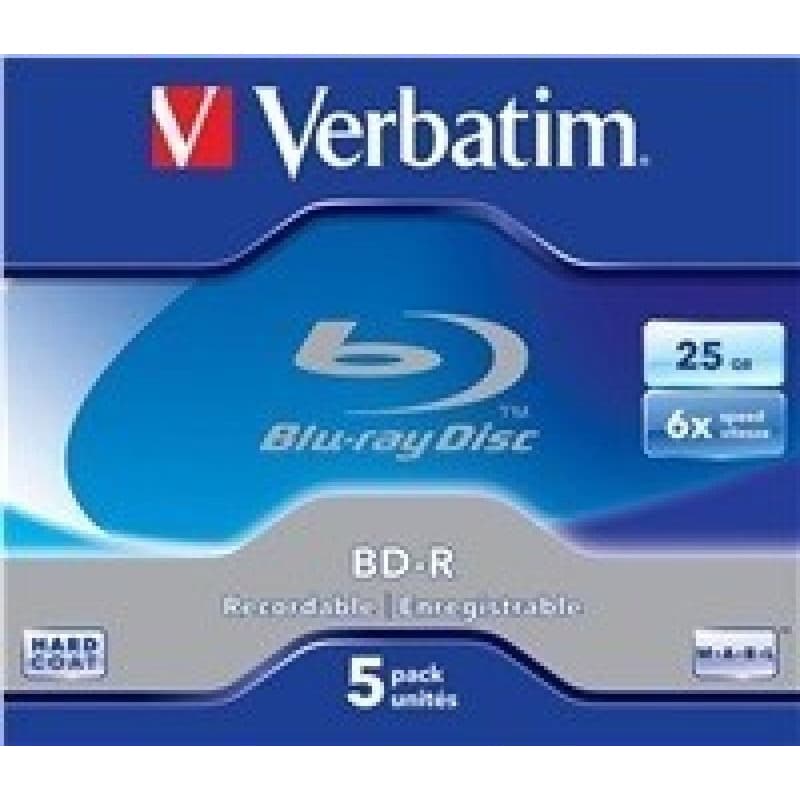 VERBATIM BD-R SL(5-pack) Blue-Ray/Jewel/6x/25GB 6
