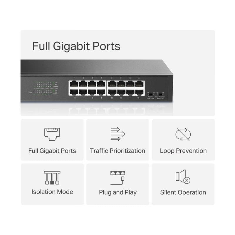 MERCUSYS switch MS116GS (16xGbE, fanless) 4