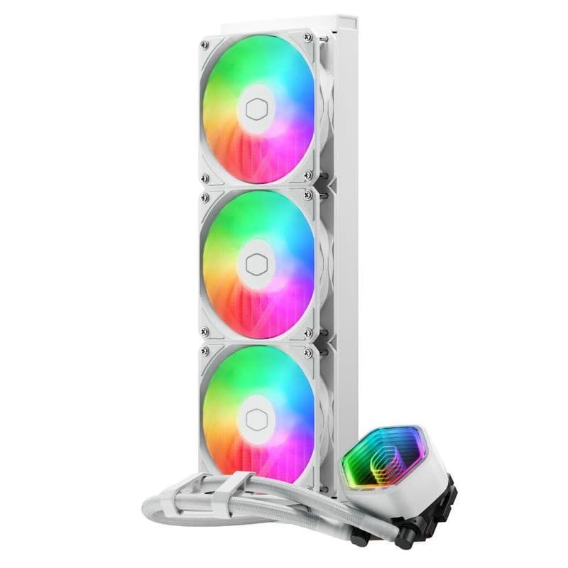 Cooler Master vodný chladič MasterLiquid 360 Core II, 3x120mm, LGA1851, AM5, biela 2