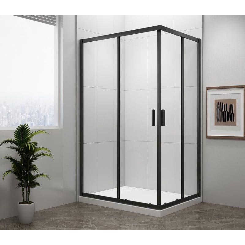 POLYSAN - EASY BLACK obdĺžniková sprchová zástena 900x800, číre sklo EL5315B