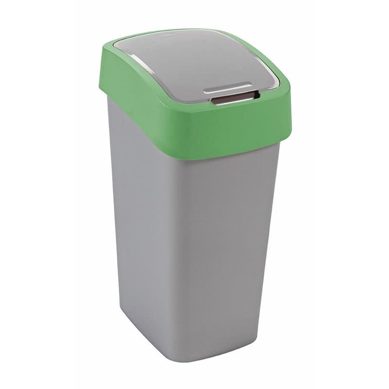 CURVER Odpadkový kôš FLIP BIN 45l | strieborná / zelená