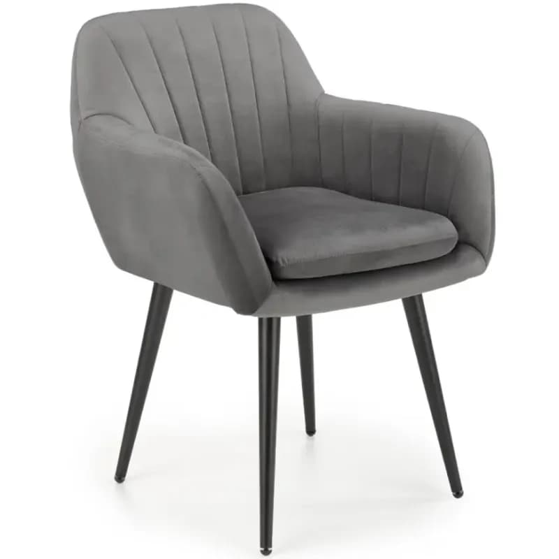 Stolička K429 Velvet/Kov Šedá 1