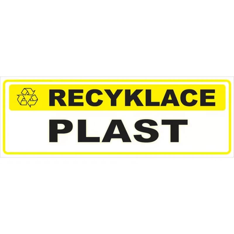 Nálepka informačná – Recyklácia – plast 1