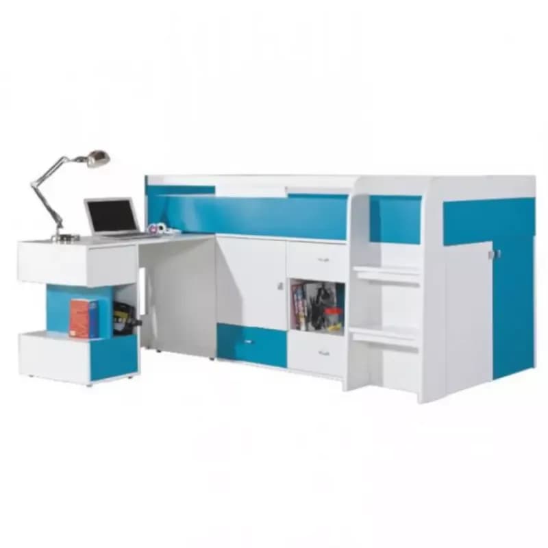 Posteľ MOBI M021 biely/turkus 1