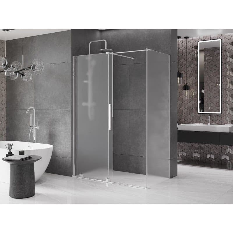 MEXEN/S - Velár sprchovací kút, posuvné dvere 140 x 80, dekor, chróm 871-140-080-31-01 2
