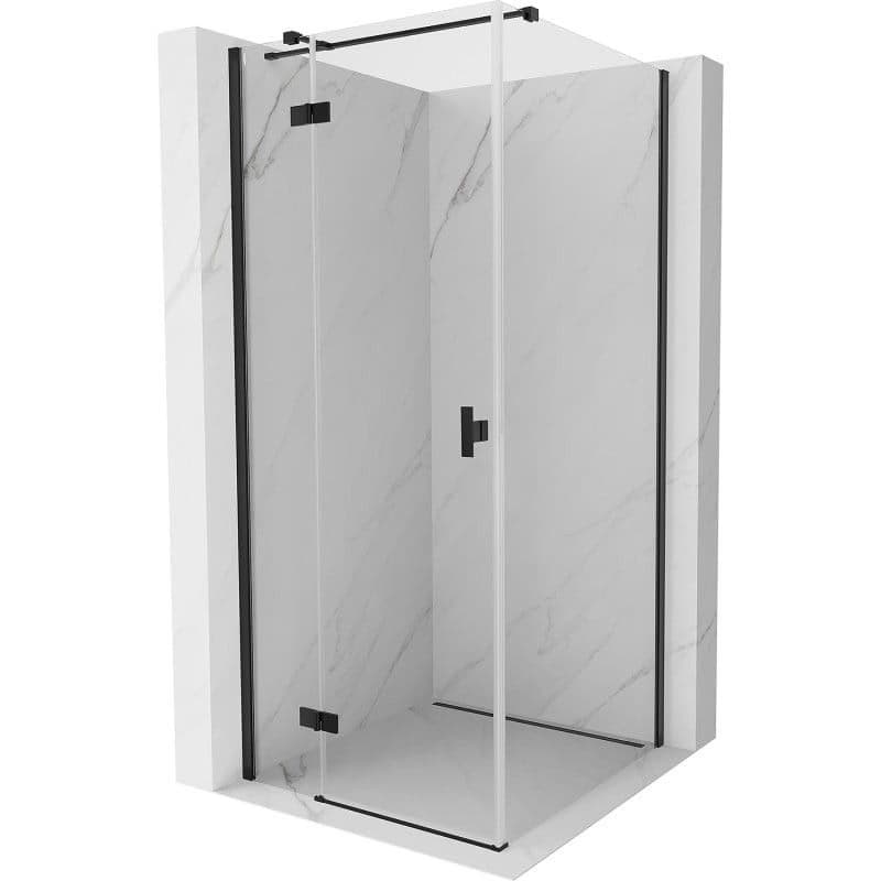 MEXEN/S - Mist HT sprchovací kút dvere krídlové ľavá 80 x 80, transparent, čierna 8A5T-080-080-70-00-L