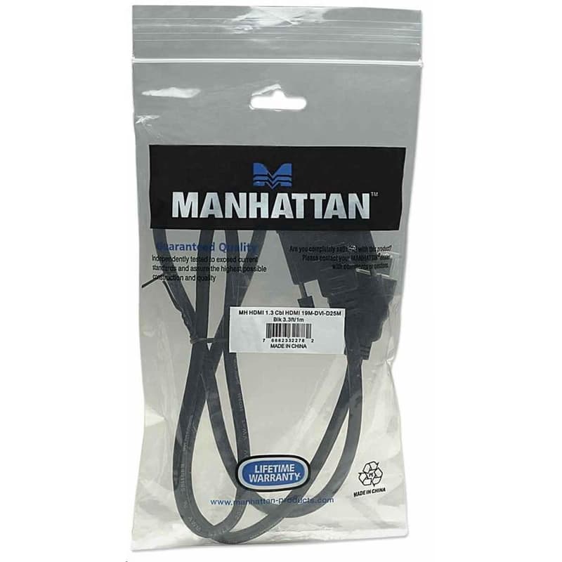 Manhattan kábel HDMI na DVI-D, Dual Link, 1m, čierna 5