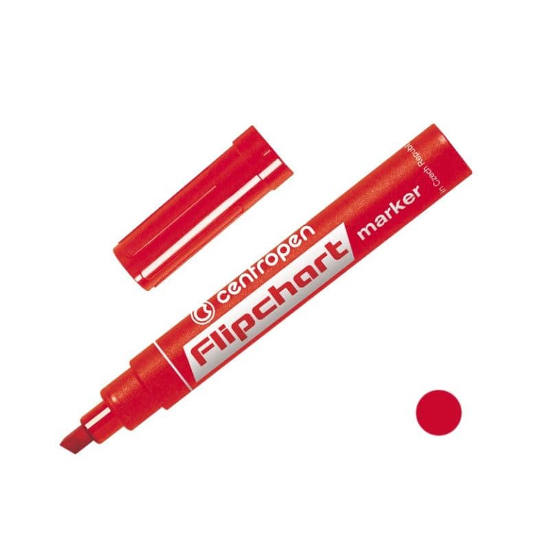 Značkovač Centropen 8560 na Flipchart červený klinový hrot 1-4,6mm