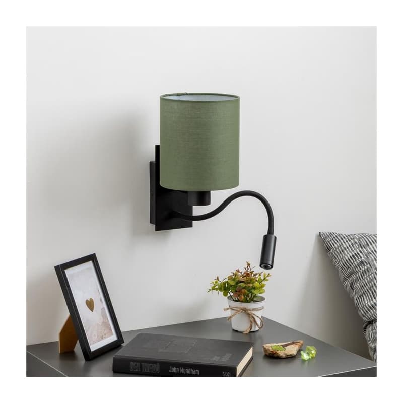Brilagi - LED Nástenná lampa NUBILA 1xE27/25W/230V + LED/3W čierna/zelená BG1558+BG1576
