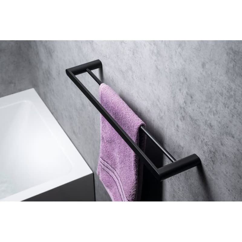 SAPHO - FLORI dvojitý držiak uterákov 600, čierna mat RF011/15 4
