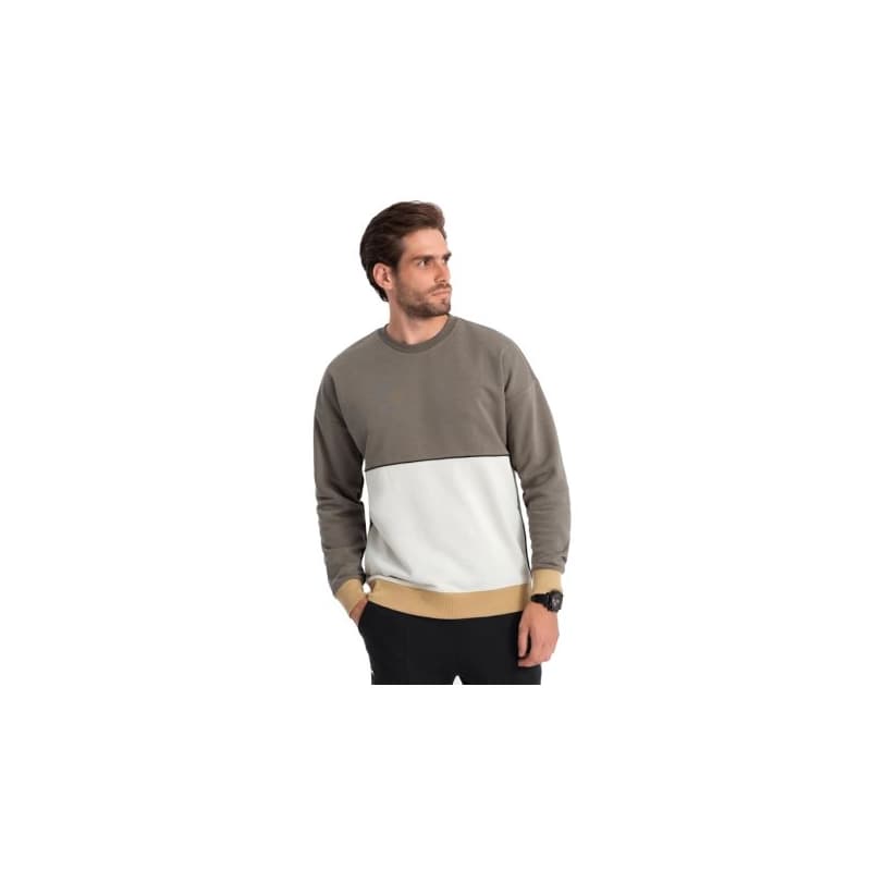 Pánska mikina OMBRE Sweatshirt B1673 V-7 dark brown 1