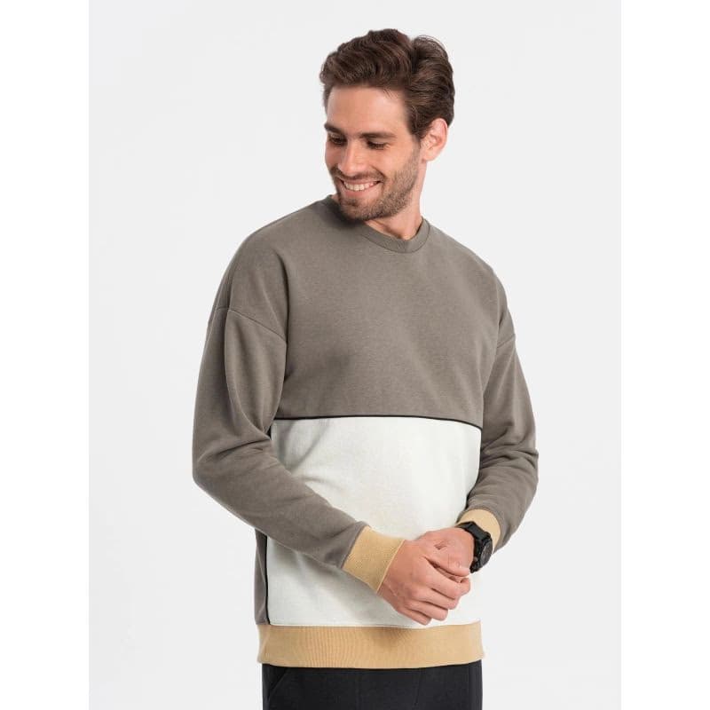 Pánska mikina OMBRE Sweatshirt B1673 V-7 dark brown 3