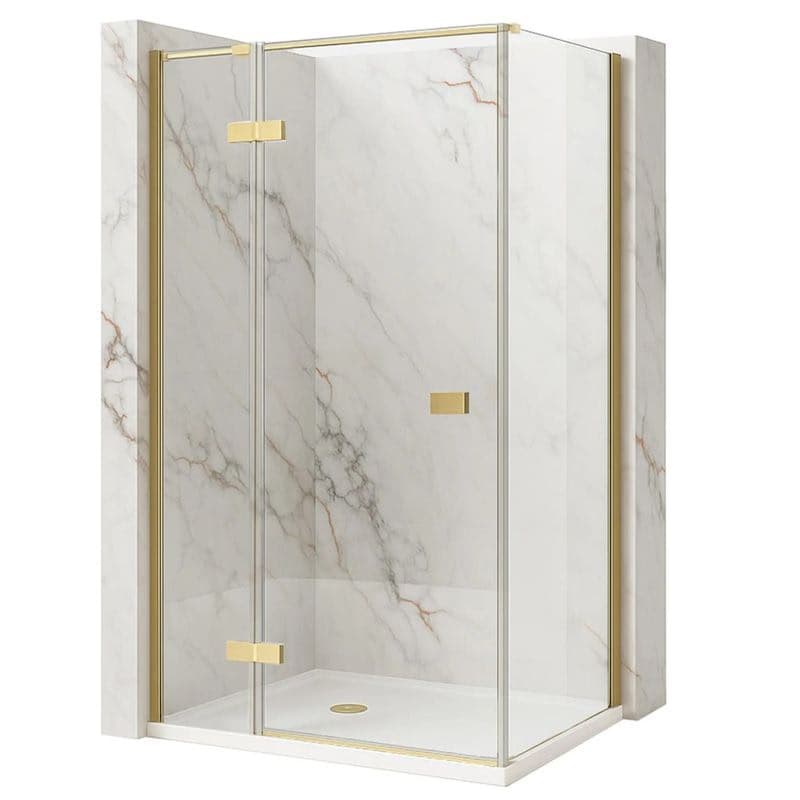 REA/S - Sprchovací kút Atlas 80x100 Brush Gold vľavo KPL-K4572 1