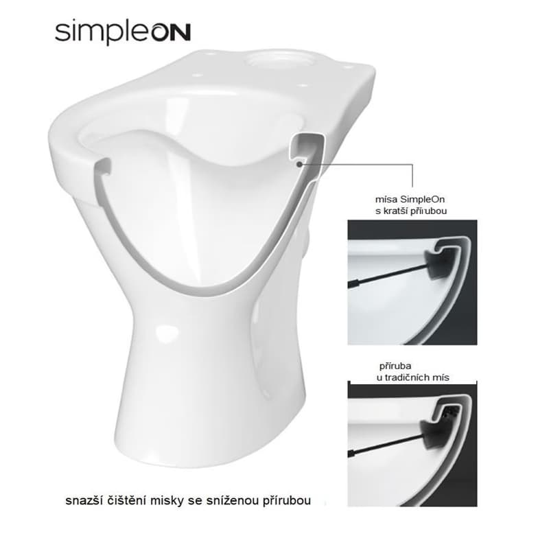 CERSANIT - WC KOMBI 696 CERSANIA SIMPLEON 010 3/ 6L+DUROPLAST SLIM SEDADLO SOFTCLOSE K11-2338 2