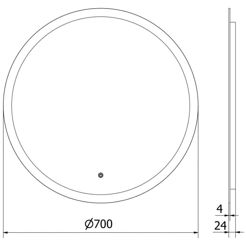 MEXEN - Oro zrkadlo s osvetlením 70, LED 6000K, 9824-070-070-611-00 6