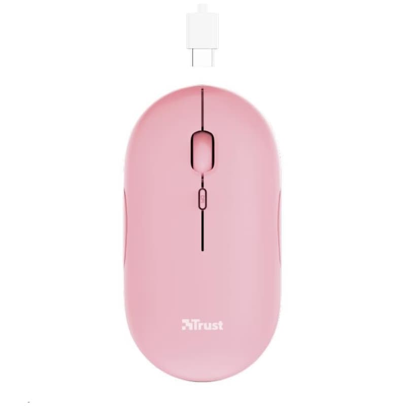 TRUST myš PUCK, bezdrôtová, USB, ružová 2