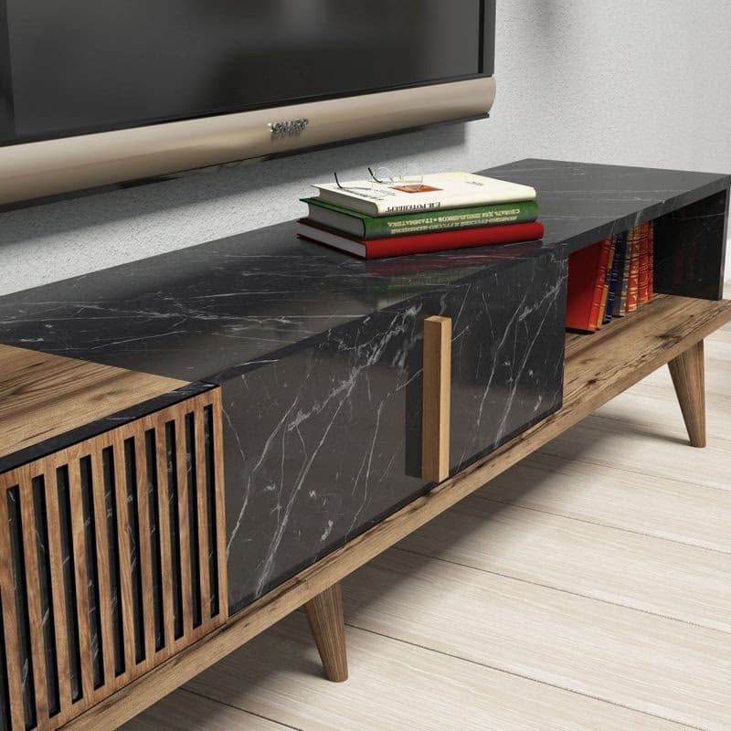 Living Room Furniture Set Milan - Walnut, Black 4