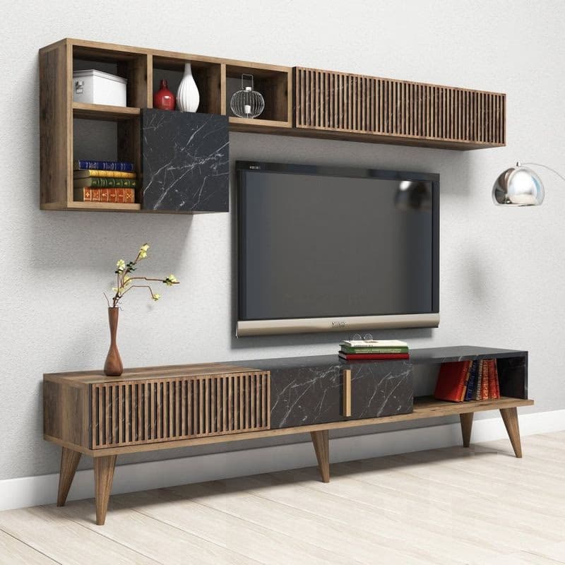 Living Room Furniture Set Milan - Walnut, Black 5
