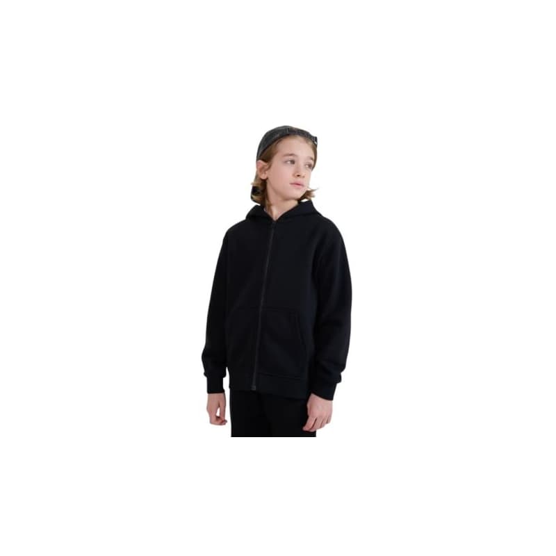 Chlapčenská zateplená mikina so zipsom 4F JUNIOR SWEATSHIRT M1859-4FJWMM00TSWSM1859-20S-DEEP BLACK 1