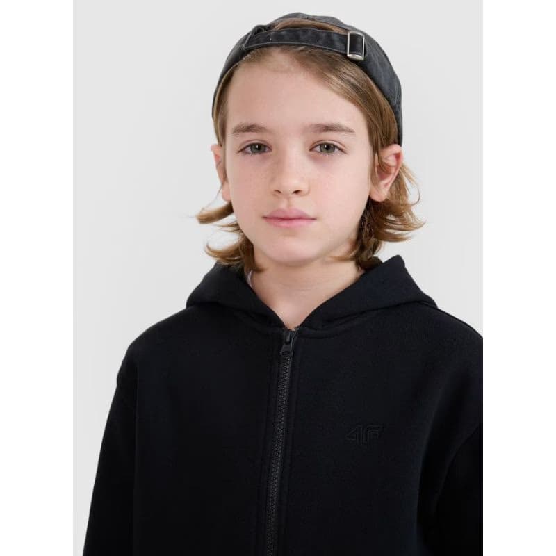 Chlapčenská zateplená mikina so zipsom 4F JUNIOR SWEATSHIRT M1859-4FJWMM00TSWSM1859-20S-DEEP BLACK 2