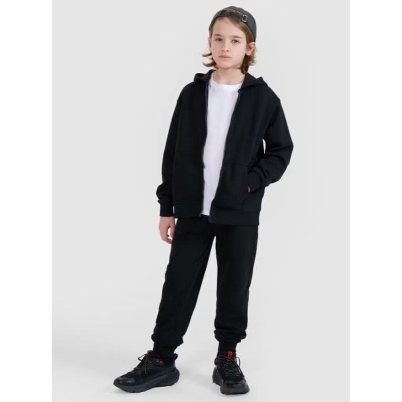 Chlapčenská zateplená mikina so zipsom 4F JUNIOR SWEATSHIRT M1859-4FJWMM00TSWSM1859-20S-DEEP BLACK 4