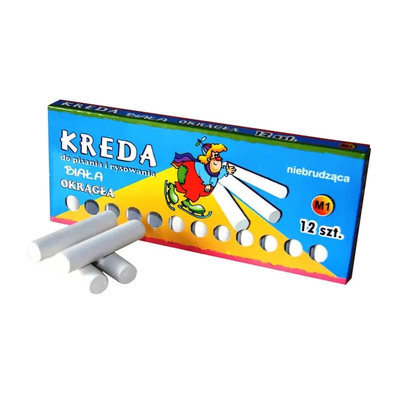 Okrúhle biele kriedy 12 ks CON-KZ-MB12 1