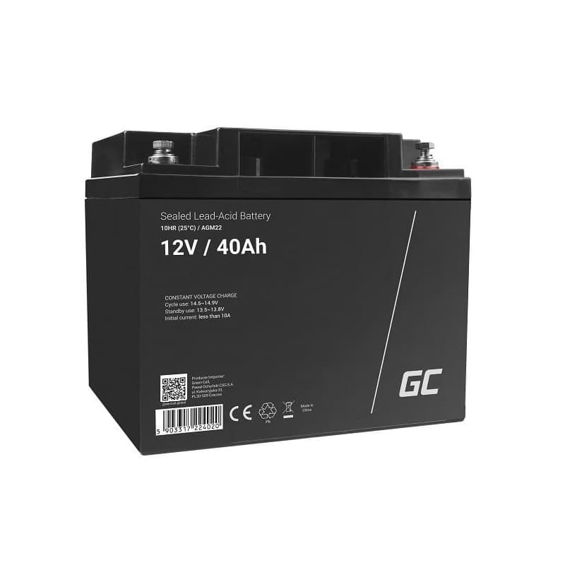 Green Cell AGM VRLA 12V 40Ah maintenance-free battery pre mower, scooter, boat, wheelchair