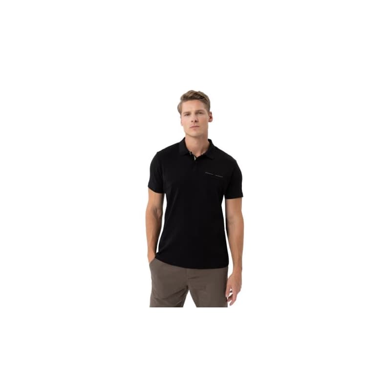 Pánske polo tričko s krátkym rukávom VOLCANO O-MARON BLACK