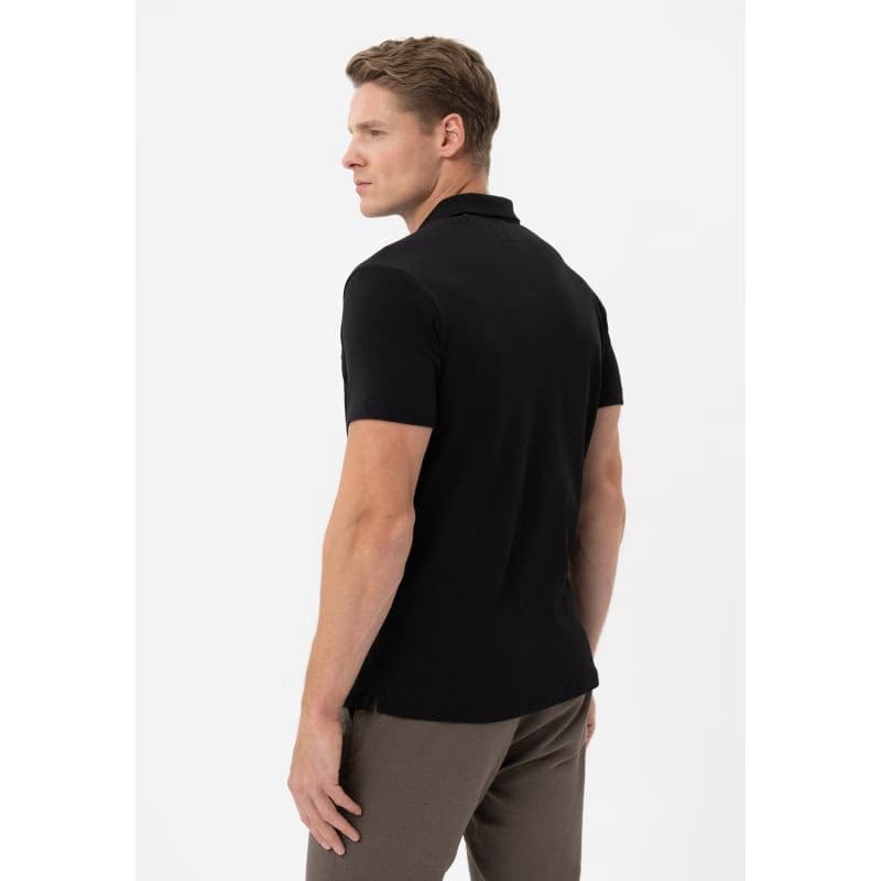 Pánske polo tričko s krátkym rukávom VOLCANO O-MARON BLACK 2