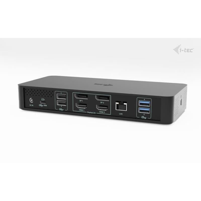 i-tec Universal Intelligent Dual Display Docking Station, Power Delivery 100W 3