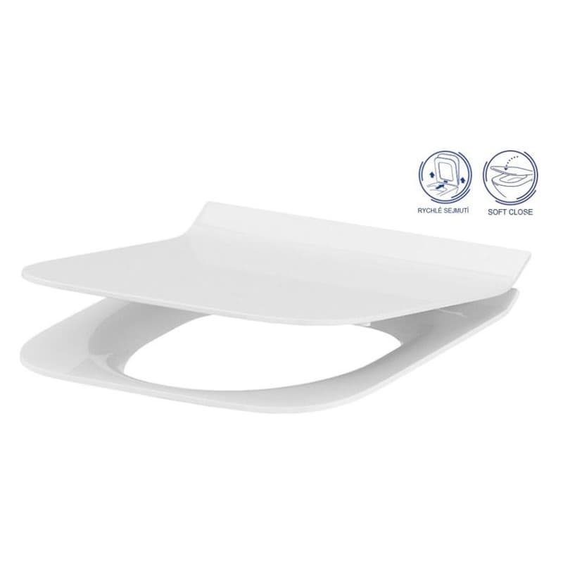 CERSANIT - WC SEDADLO CREA ŠTVOREC DUROPLAST ANTIB. SoftClose / JEDNO TLAČIDLO K98-0178