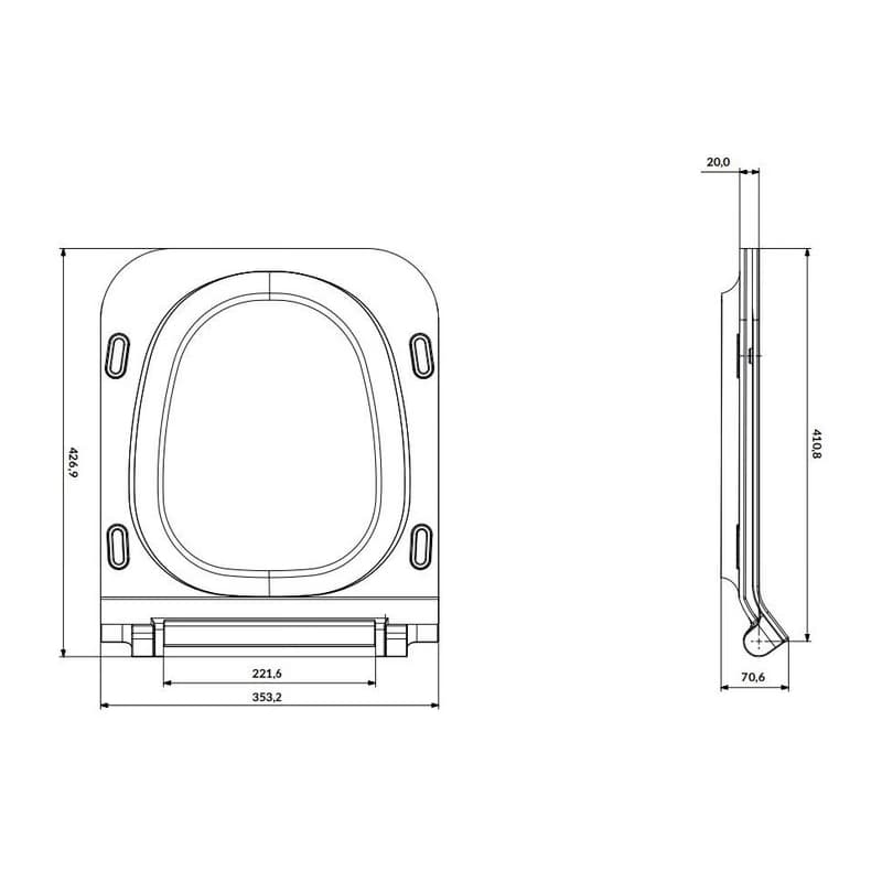 CERSANIT - WC SEDADLO CREA ŠTVOREC DUROPLAST ANTIB. SoftClose / JEDNO TLAČIDLO K98-0178 2