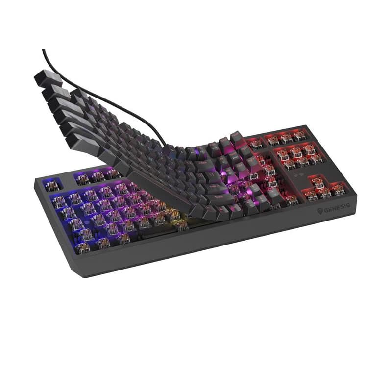 Genesis herná klávesnica THOR 230/TKL/RGB/Outemu Brown/Drôtová USB/US layout/Čierna 5