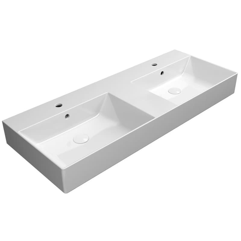 GSI - KUBE X keramické dvojumývadlo 120x47cm, biela ExtraGlasse 9425111 1