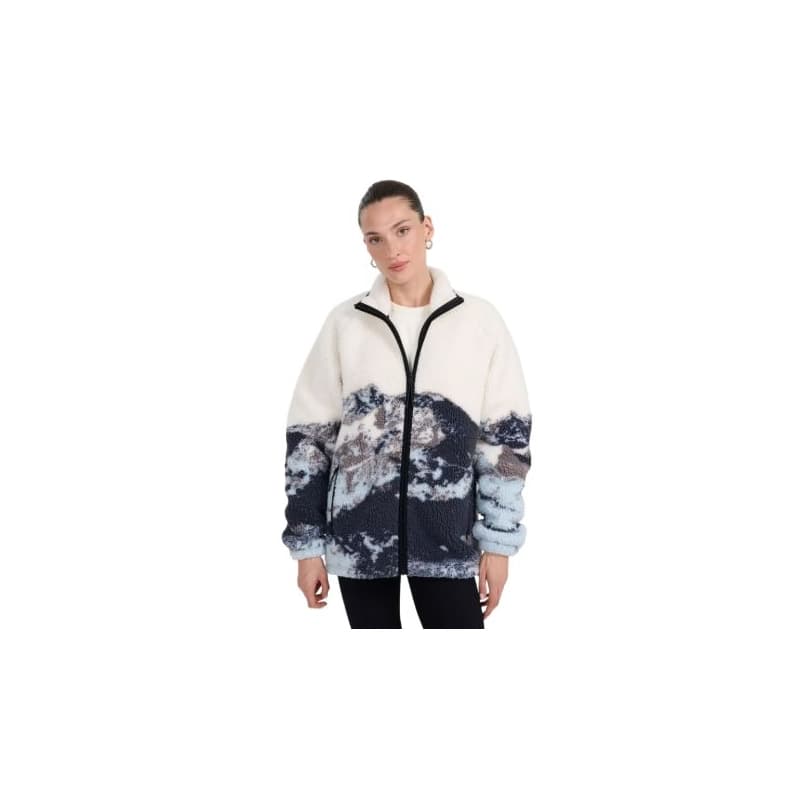 Dámska flisová mikina so zipsom 4F FLEECE U351-WAW25TFLEU351-90A-MULTICOLOUR ALLOVER