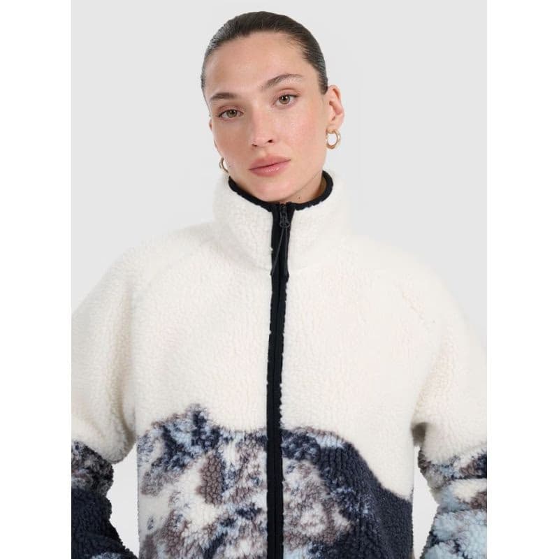 Dámska flisová mikina so zipsom 4F FLEECE U351-WAW25TFLEU351-90A-MULTICOLOUR ALLOVER 2