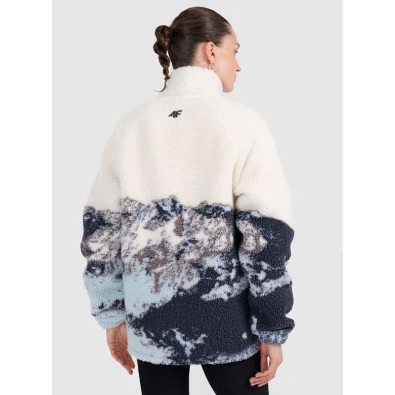 Dámska flisová mikina so zipsom 4F FLEECE U351-WAW25TFLEU351-90A-MULTICOLOUR ALLOVER 4