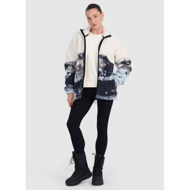 Dámska flisová mikina so zipsom 4F FLEECE U351-WAW25TFLEU351-90A-MULTICOLOUR ALLOVER 5