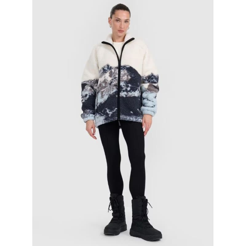 Dámska flisová mikina so zipsom 4F FLEECE U351-WAW25TFLEU351-90A-MULTICOLOUR ALLOVER 6