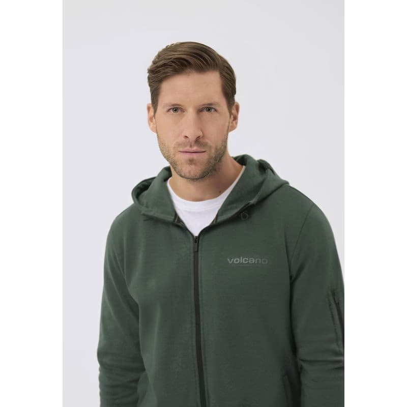 Pánska mikina so zipsom VOLCANO PITER-302-KHAKI 2