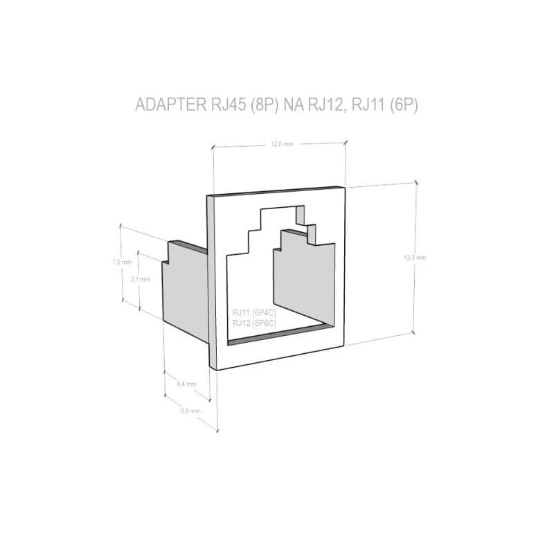 DATACOM Adaptér RJ45 na RJ12 (RJ11) biela 20ks 2