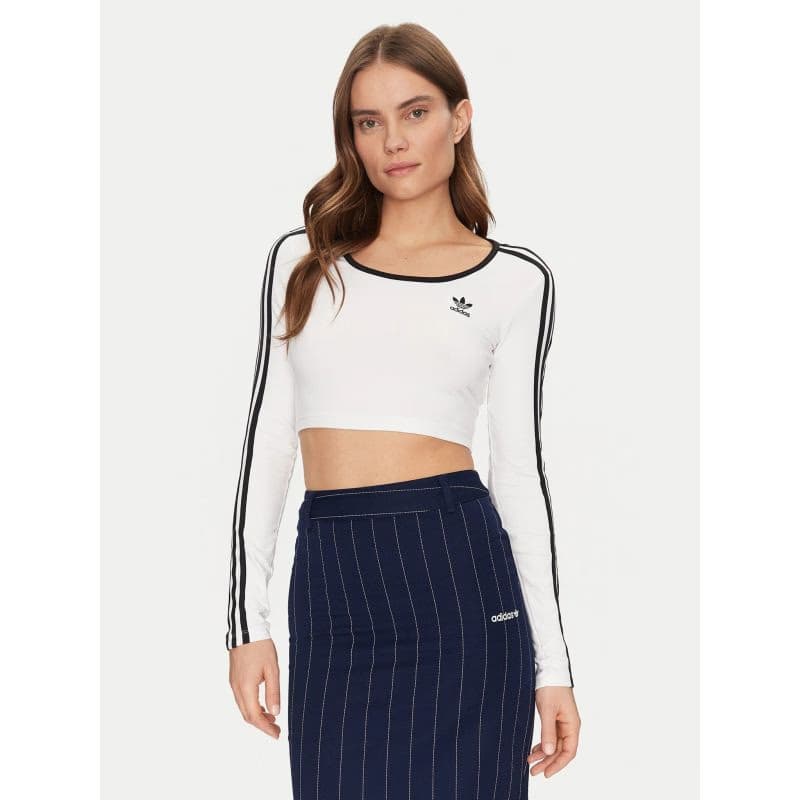 Dámske tričko s dlhým rukávom ADIDAS ORIGINALS 3S LS CROP-WHITE 2
