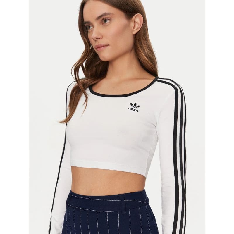 Dámske tričko s dlhým rukávom ADIDAS ORIGINALS 3S LS CROP-WHITE 5