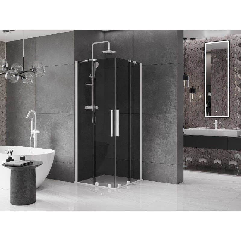 MEXEN/S - Velar Duo sprchovací kút, posuvné dvere 100 x 100, grafit, biela 871-100-100-42-20 2