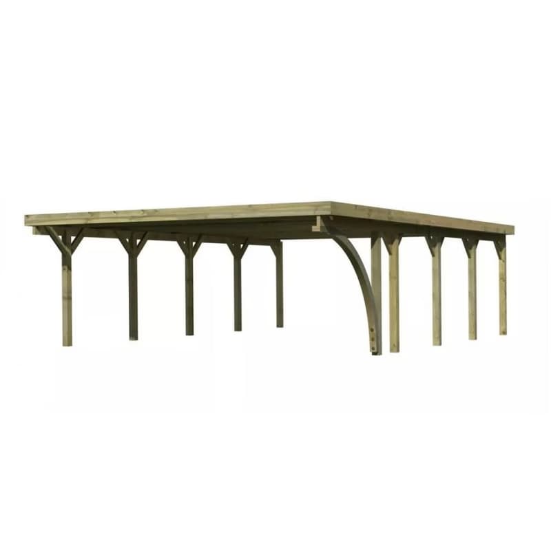Drevený prístrešok / carport CLASSIC 3B s plechmi Lanitplast 4