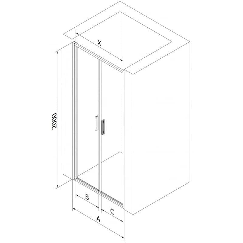 MEXEN - Exo sprchové dvere krídlové 80, transparent, chróm 814-080-000-01-00 6