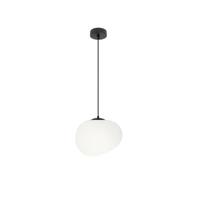 Závesná lampa STONES 20 cm v japonskom štýle - s tienidlom inšpirovaným bielym kameňom - minimalistické stropné osvetlenie do obývačky E27