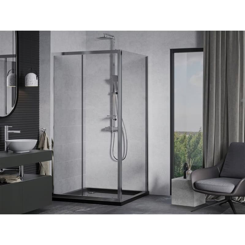 MEXEN/S - Apia Sprchovací kút 90x90, transparent, chróm + vanička so sifónom 840-090-090-01-00-4070 2